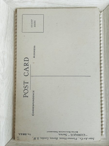 画像2: Postcard　アンティークポストカード　Bonzo 凍り付いたバケツの上のボンゾ犬　（未使用） (2)