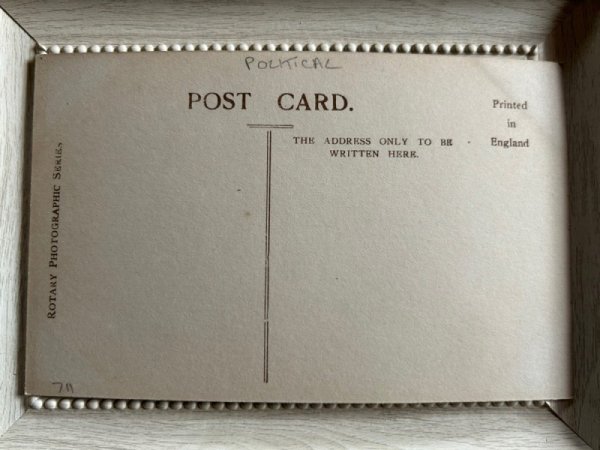 画像2: Postcard アンティークポストカード 猫とティーカップ Free Trade フリートレード (未使用) (2)