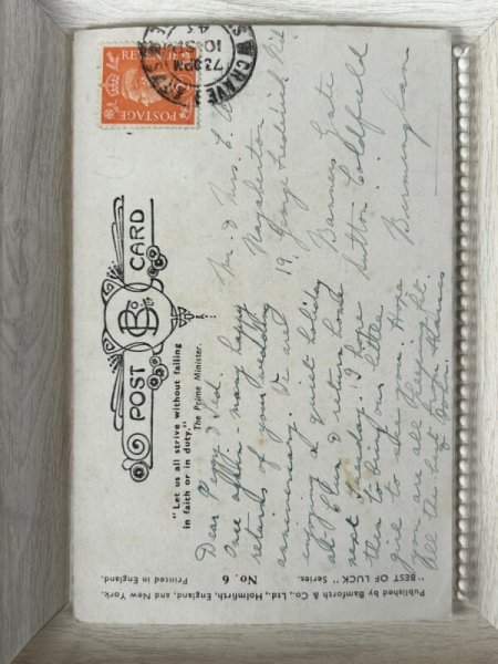 画像2: Postcard   アンティークポストカード Good Luck 黒猫と馬蹄 イギリス1943年 (2)