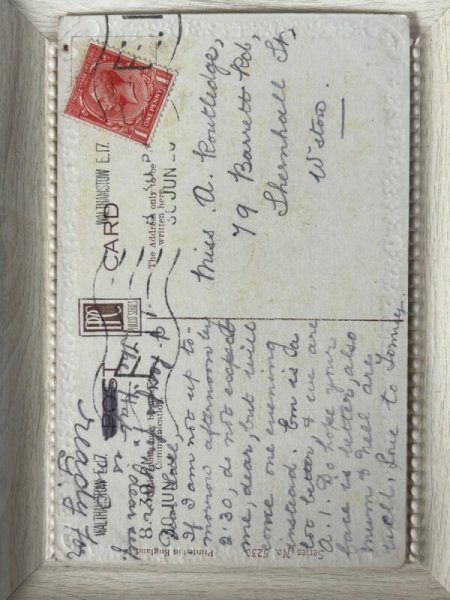 画像2: Postcard  　アンティークポストカード　Good Luck　馬蹄を持つ黒猫　イギリス1920年 (2)