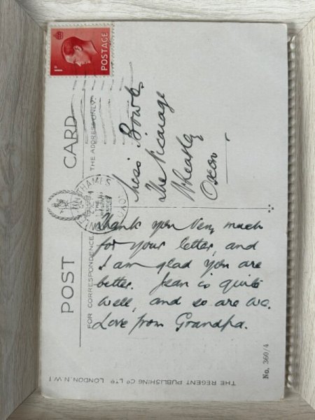 画像2: Postcard  　アンティークポストカード　Good Luck　塀の上の黒猫　イギリス (2)