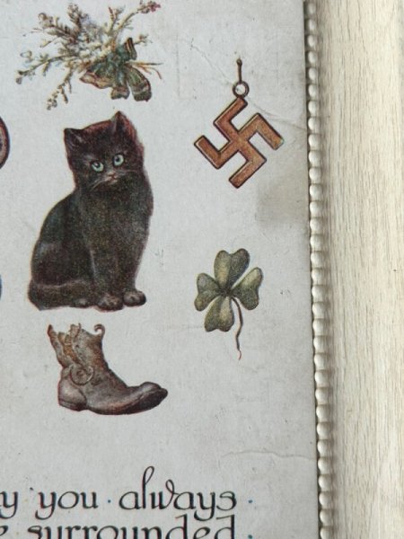 画像3: Postcard  　アンティークポストカード　Good Luck　黒猫　ラッキーチャーム　イギリス (3)