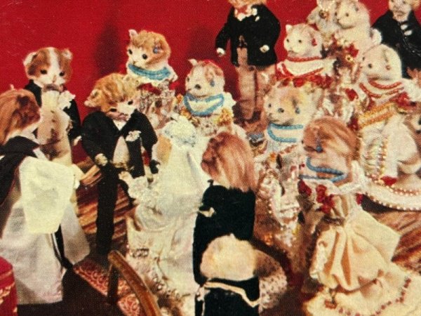 画像4: Postcard　アンティークポストカード　猫の結婚式　人形　イギリス　Potter's Museum Bramber （未使用） (4)