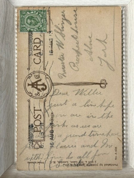 画像2: Postcard  　アンティークポストカード　Good Luck　歌う黒猫　イギリス1913年 (2)