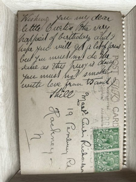 画像2: Postcard　アンティークポストカード　猫と煙草　タバコ　イギリス1926年 (2)