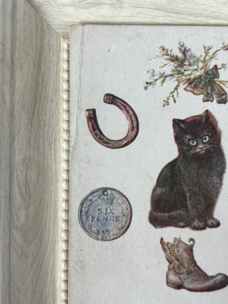 画像2: Postcard  　アンティークポストカード　Good Luck　黒猫　ラッキーチャーム　イギリス (2)