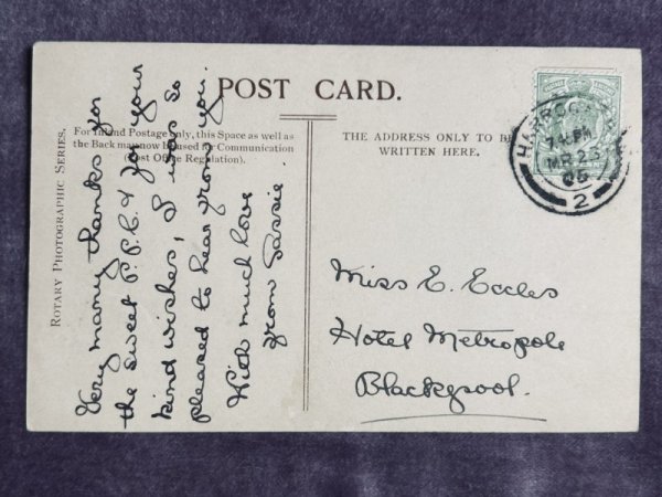 画像2: Postcard　アンティークポストカード　3匹の子猫　長毛　イギリス1906年 (2)