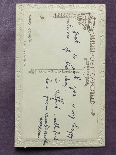 画像3: Postcard アンティークポストカード 男の子と黒猫 写真 イギリス (3)