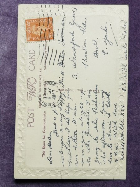 画像2: Postcard　アンティークポストカード　白い長毛猫　写真　イギリス1942年 (2)