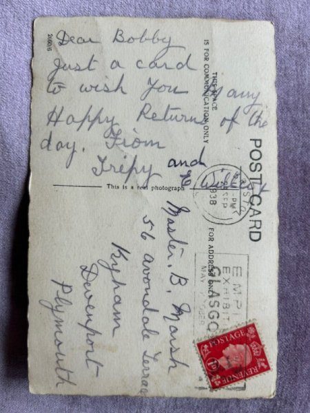 画像2: Postcard アンティークポストカード シルクハットの中の子猫 写真 イギリス1938年 (2)