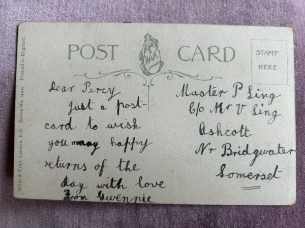 画像2: Postcard　アンティークポストカード　猫とヒヨコ　 (2)