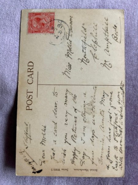 画像2: Postcard　アンティークポストカード　長毛の猫　イギリス1919年 (2)