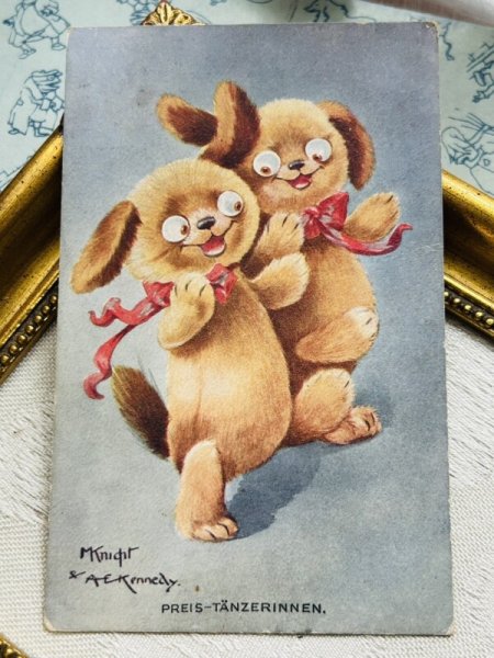 画像2: Postcard　アンティークポストカード　踊るタビー犬　ダンス　McKnight & A.E.Kenndy　M.M.VIENNE (未使用) (2)
