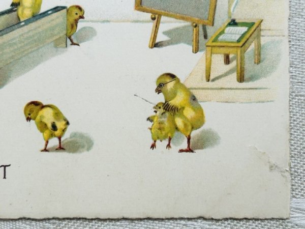 画像2: Postcard　アンティークポストカード　イースター 　ヒヨコの学校　ひよこ　ドイツ1935年 (2)