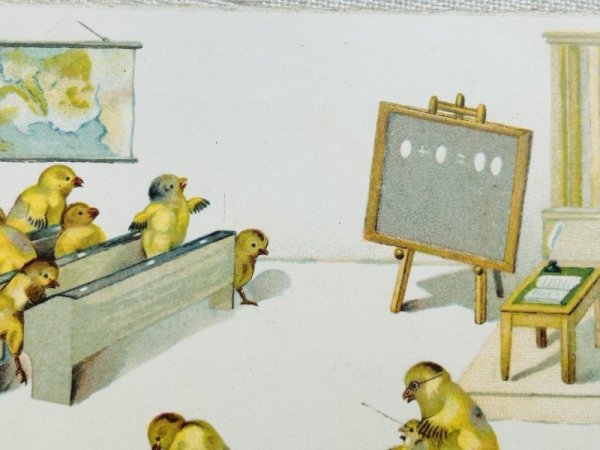 画像3: Postcard　アンティークポストカード　イースター 　ヒヨコの学校　ひよこ　ドイツ1935年 (3)