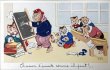 画像1: Postcard　アンティークポストカード　猫の学校　いたずら　フランス　Luce Andre （未使用） (1)