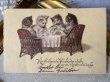 画像2: Postcard　アンティークポストカード　猫のお茶会　ティーパーティ　Wally Fialkowska　ドイツ1932年 (2)