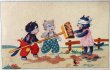 画像1: Postcard　アンティークポストカード　目隠し鬼さん　猫　（未使用） (1)