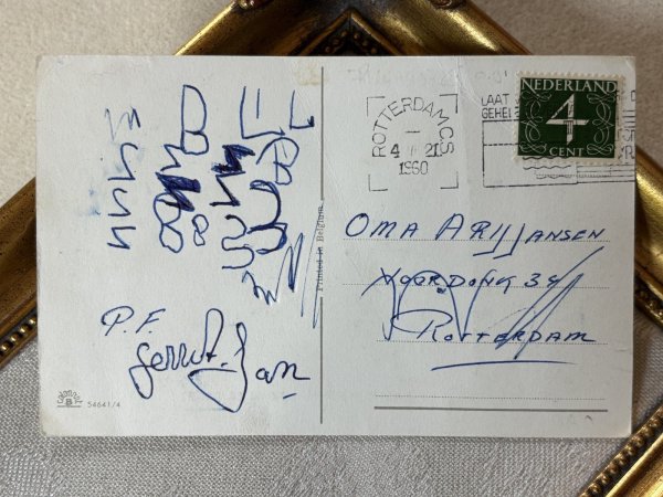 画像2: Postcard　アンティークポストカード　自転車事故をおこした猫たち　オランダ1960年 (2)