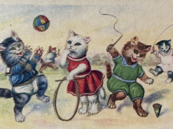 画像3: Postcard　アンティークポストカード 　おもちゃで遊ぶ子猫たち　 (3)