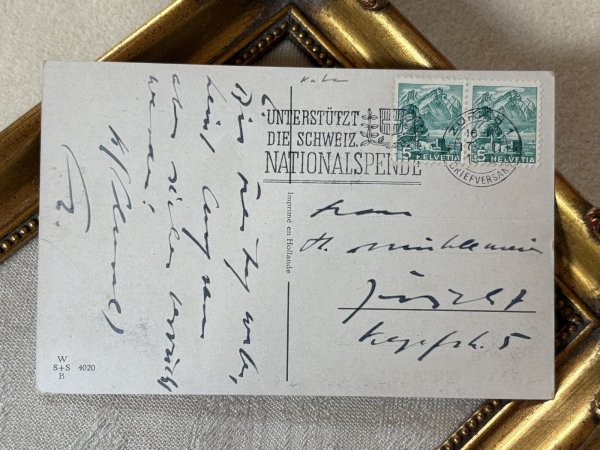 画像3: Postcard　アンティークポストカード 　猫家族の台所　キッチン　スイス (3)