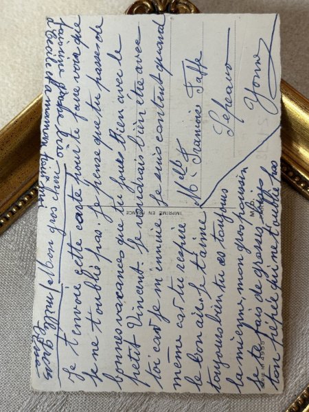 画像3: Postcard　アンティークポストカード 　船に乗る猫　ヨット　お花　フランス (3)