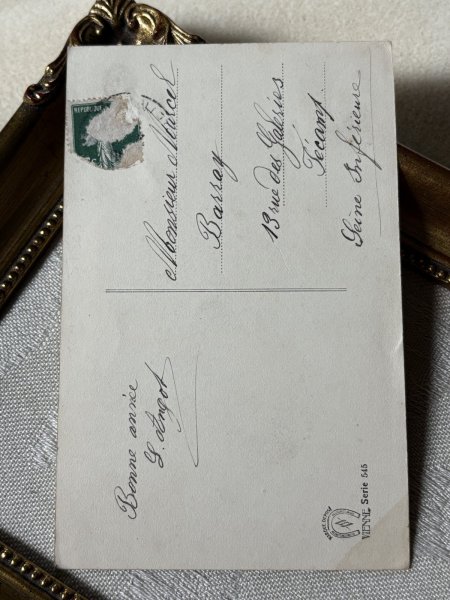 画像4: Postcard アンティークポストカード ボンボンの箱を落とすダックスフンド犬 キャンディ フランス1909年 Vienne ウィーン趣味 (4)