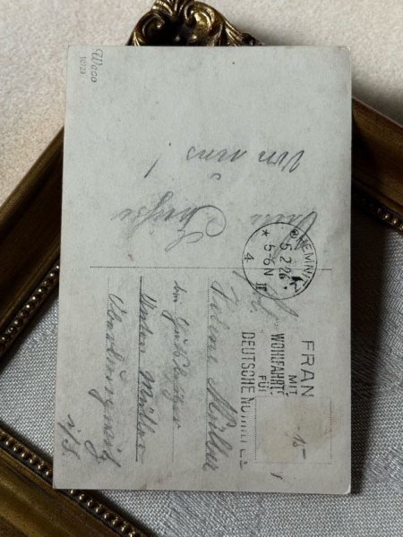 画像3: Postcard　アンティークポストカード　小さな恋人たちと犬　フレンチブルドッグ　ドイツ1926年 (3)