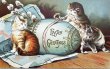 画像1: Postcard　アンティークポストカード 　イースター　3匹の子猫と卵 (1)