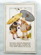 画像1: Postcard  アンティークポストカード　女の子たちの内緒話　傘　The Sunshade Series  Margaret Tarrant　 (1)