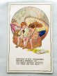 画像1: Postcard  アンティークポストカード　ハンモックの上で苺を食べる子どもたち　傘　The Sunshade Series  Margaret Tarrant　 (1)