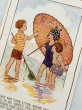 画像2: Postcard  アンティークポストカード　魚を捕った男の子と魚を海に返してほしい女の子　傘　The Sunshade Series  Margaret Tarrant　 (2)