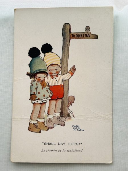 画像1: Postcard　アンティークポストカード  子どもたち　Mabel Lucie Attwell (1)