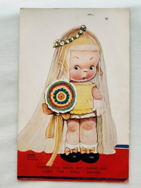 画像1: Postcard 　アンティークポストカード　小さな花嫁さん　1546　Mabel Lucie Attwell (1)