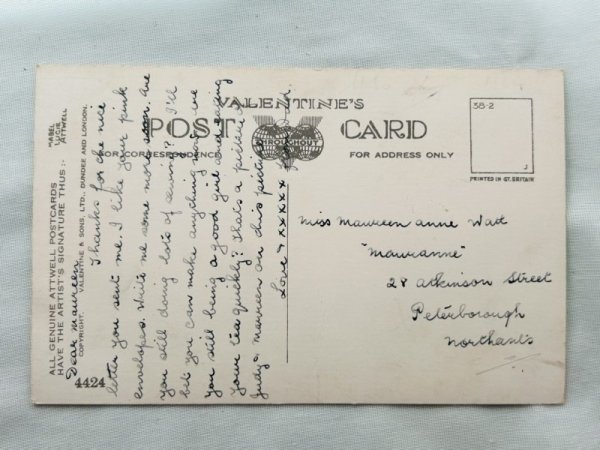 画像2: Postcard 　アンティークポストカード　男の子と子犬　4424　Mabel Lucie Attwell (2)