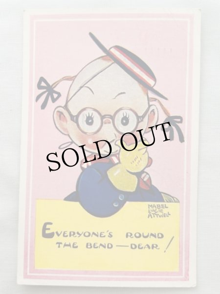 画像1: Postcard 　アンティークポストカード　眼鏡の女の子　5764　Mabel Lucie Attwell (1)