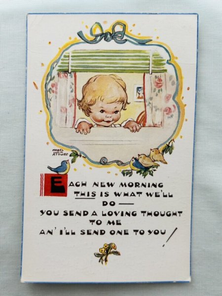 画像1: Postcard 　アンティークポストカード　女の子と小鳥　5362　 Mabel Lucie Attwell (1)