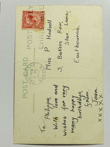 画像2: ▼SALE 500▼Postcard アンティークポストカード 子どもと小鳥 (2)