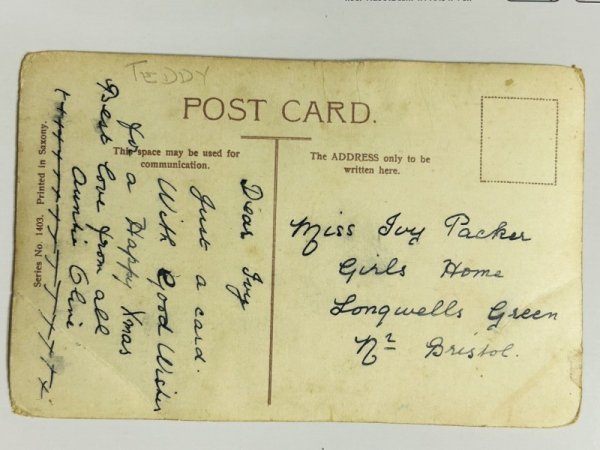 画像4: Postcard アンティークポストカード  赤ちゃんをお風呂に入れるお母さん熊 クマ テディベア 写真 (4)