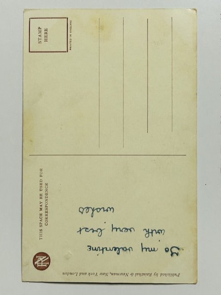 画像2: Postcard アンティークポストカード 海辺の女の子とカモメ Barham (2)