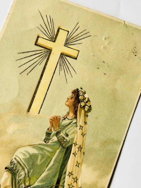 画像2: Postcard　アンティークポストカード  祈りを捧げる女性　MAILICK (2)