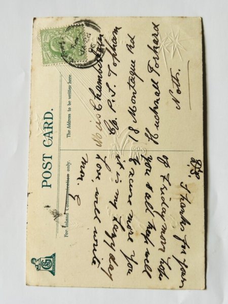 画像2: Postcard アンティークポストカード  祈りを捧げる女性 MAILICK (2)