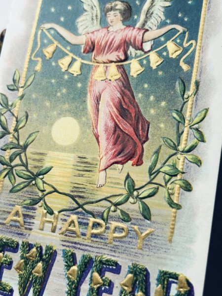 画像2: Postcard　アンティークポストカード  天使　ヤドリギ (2)