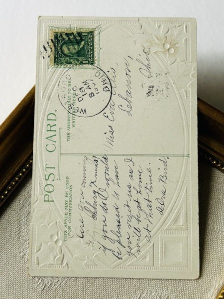 画像3: Postcard  アンティークポストカード クリスマス 天使 教会 F.Brundage 1907年 (3)