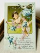 画像2: Postcard  アンティークポストカード　忘れな草のお花と天使　鳩　アメリカ1913年 (2)
