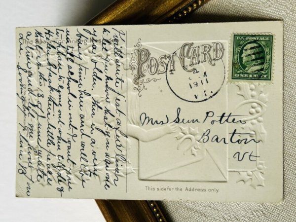 画像3: Postcard  アンティークポストカード 大きな手紙と天使 アメリカ1911年 (3)