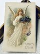 画像2: Postcard  アンティークポストカード　イースター　スミレのお花と天使 (2)
