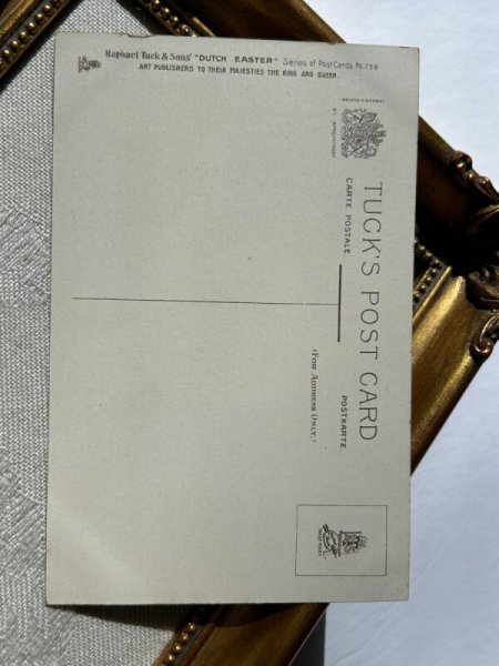 画像3: Postcard アンティークポストカード イースター  ウサギさんのジャグリング芸を見るオランダの子どもたち (未使用) (3)