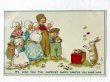 画像1: Postcard　アンティークポストカード　イースター 　ウサギさんのジャグリング芸を見るオランダの子どもたち　（未使用） (1)