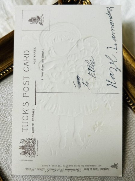 画像3: Postcard　アンティークポストカード　パンジーのお花を振りまく女の子　 (3)